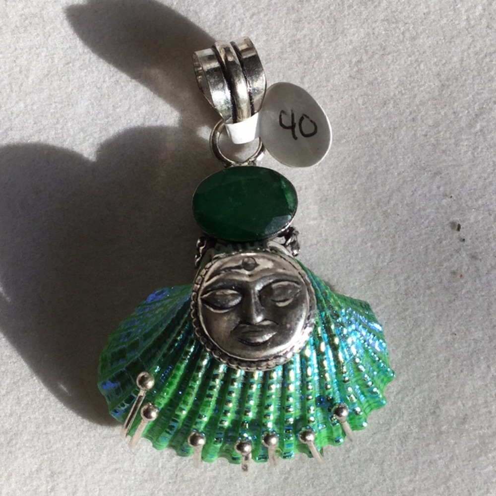 Painted Shell Pendant